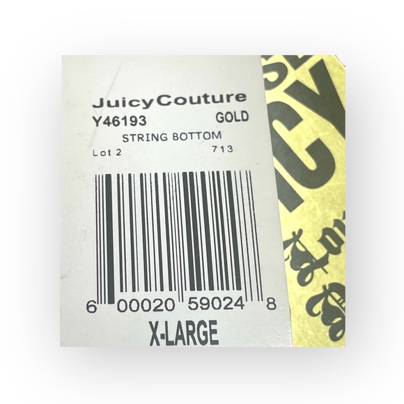 new OG Juicy Couture Beach ♚ Liquid Gold Metal Bikini Set ♚ Crystal Logo J’s ♚ - Picture 12 of 16